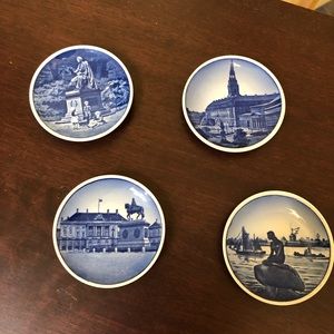4 Vintage Porcelain Plates LANQUELINE CHRISTIANBORG SLOT, H.C. ANDERSEN etc.